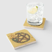 Daffodil Pentacle Ostara Art Stenen Onderzetter (Zijkant)
