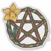 Daffodil Pentacle Ostara Art Sticker (Voorkant)