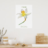 Daffodil Print, waarde Poster papier (mat) (Keuken)