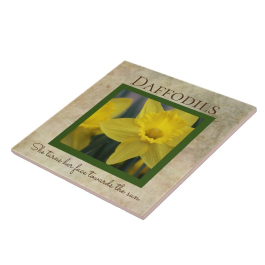 Daffodil Quote Spring Flower Tegeltje (Zijkant)