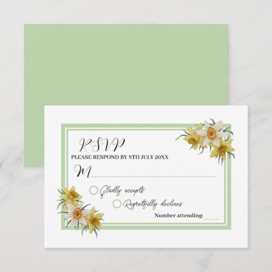 Daffodil Respons Kaart (Voorkant / Achterkant)