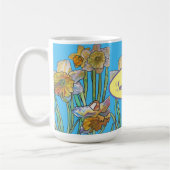 Daffodil Schilderen Waterverf Blauwgroen Blauw Blo Koffiemok (Links)