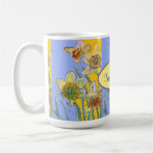 Daffodil Schilderen Waterverf Lavendel bloesem Koffiemok (Links)