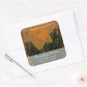 Daffodil schilderij ~ gedoneerd in het geheugen va vierkante sticker (Envelop)