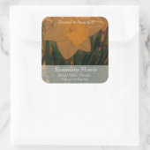 Daffodil schilderij ~ gedoneerd in het geheugen va vierkante sticker (Tas)