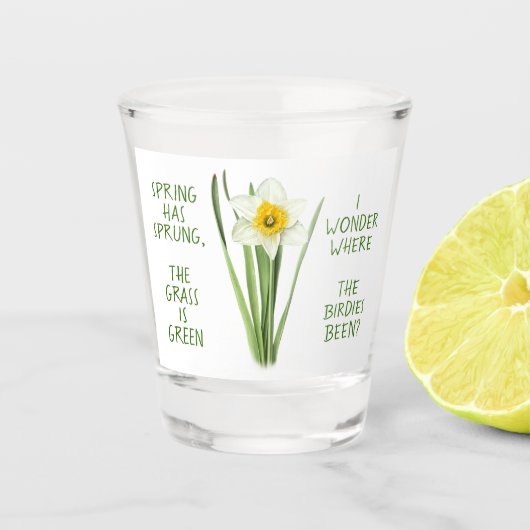 Daffodil Spring Aanpasbaar Shot Glas (Voorkant)