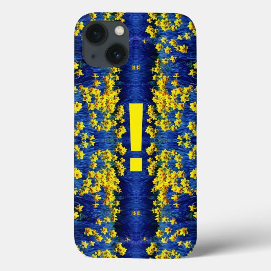 Daffodil Spring Exclamation Mark Yellow Blue Case-Mate iPhone Case (Achterkant)