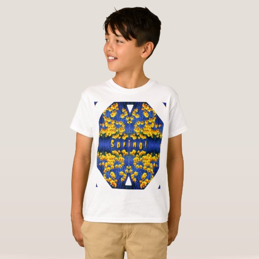 Daffodil Spring Fantasy jouw tekst T-Shirt (Voorkant volledig)