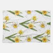 Daffodil Spring Floral in Soft Yellow and Green 2 Theedoek (Horizontaal)
