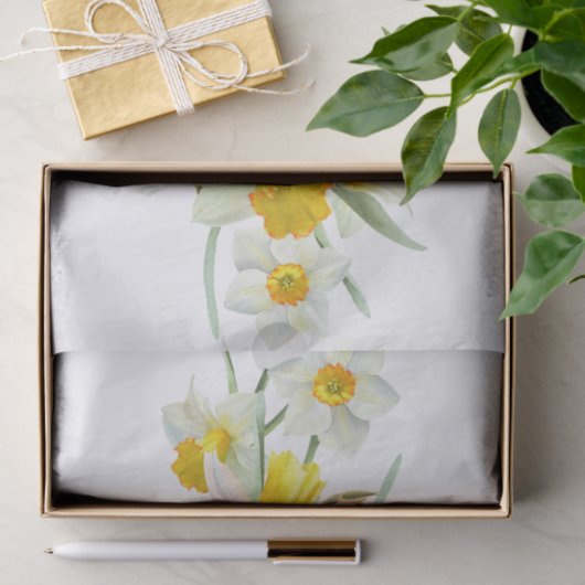 Daffodil Spring Flower Waterverf Tissuepapier (Geschenk)