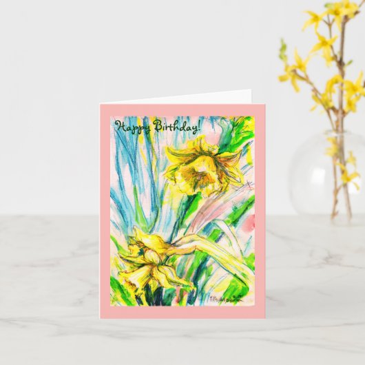Daffodil Spring Kaart (Gele Bloem)