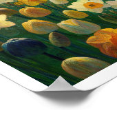 Daffodil Spring Meadow impressionistische kunst Poster (Hoek)
