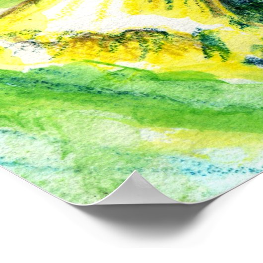 Daffodil Spring Watercolor Art Poster (Hoek)