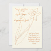 Daffodil Spring Wedding Invitation Kaart (Voorkant)