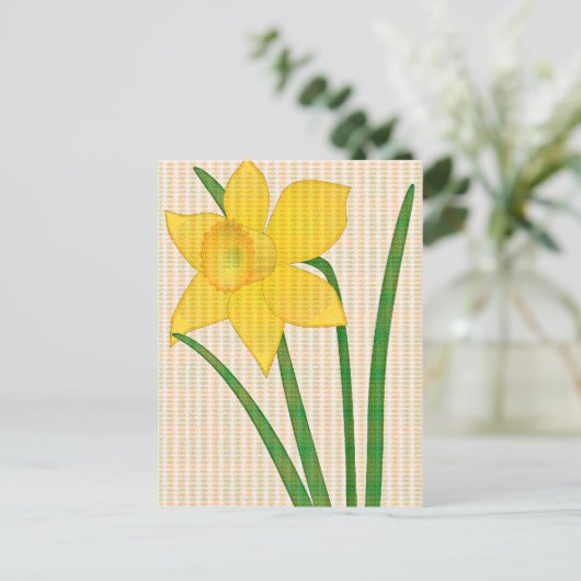 Daffodil Springtime Geel bloemenontwerp Briefkaart (Staand voorkant)
