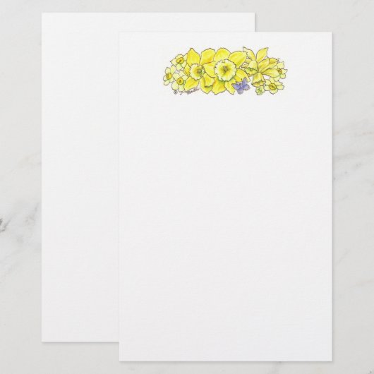 Daffodil Stationery Briefpapier (Voorkant / Achterkant)