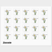Daffodil-Sticker Vierkante Sticker (Vel)