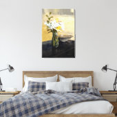 Daffodil Stillife in geel en zwart Canvas Afdruk (Insitu (Slaapkamer))