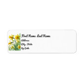 Daffodil terug adres Sticker, maart Birthflower Etiket (Voorkant)