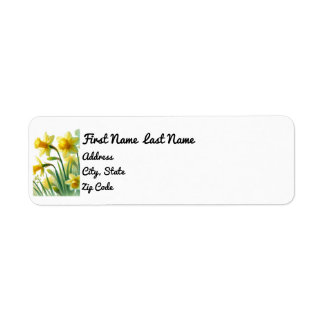 Daffodil terug adres Sticker, maart Birthflower Etiket