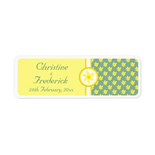Daffodil Trouwen, souvenirlabels Etiket (Voorkant)