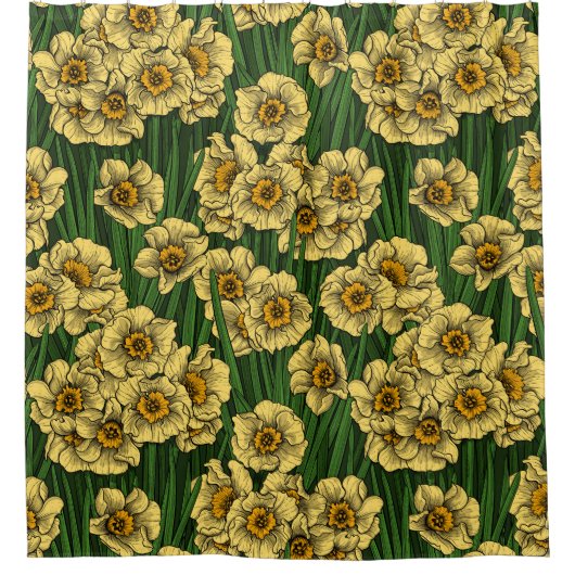 Daffodil tuin douchegordijn (Voorkant)