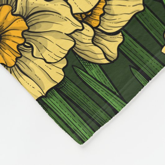Daffodil tuin fleece deken (Hoek)