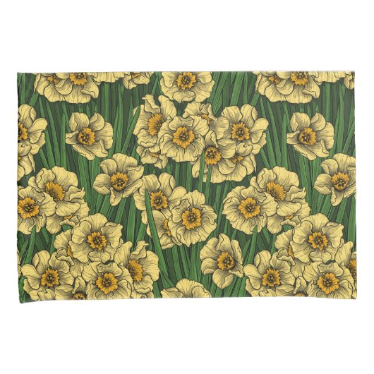 Daffodil tuin kussensloop (Voorkant-Rechts)