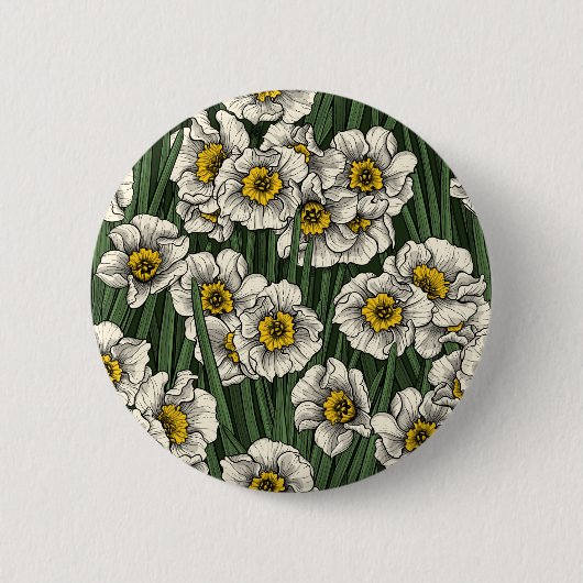 Daffodil tuin ronde button 5,7 cm (Voorkant)