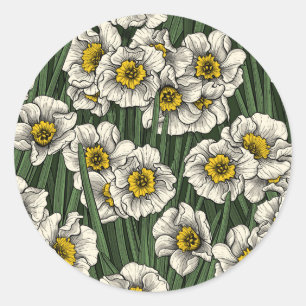 Daffodil tuin ronde sticker