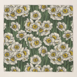 Daffodil tuin sjaal<br><div class="desc">Handgetekend patroon met daffodilbloemen.</div>