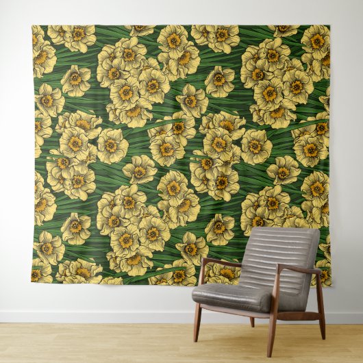 Daffodil tuin wandkleed (In Situ (horizontaal))