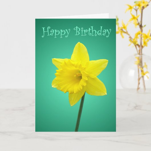 Daffodil Verjaardag Kaart - II (Gele Bloem)