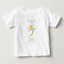 Daffodil verjaardagsmaand maart waterverf T-shirt