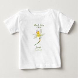Daffodil verjaardagsmaand maart waterverf T-shirt
