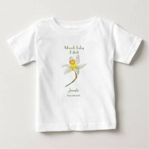 Daffodil verjaardagsmaand maart waterverf T-shirt