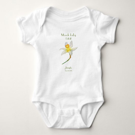 Daffodil verjaardagsmaand maart waterverf T-shirt (Voorkant)