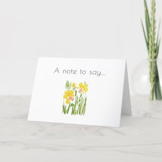 Daffodil Watercolor Note Kaart