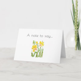 Daffodil Watercolor Note Kaart