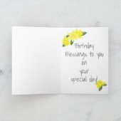 Daffodil Waterverf Birthday Kaart (Binnen)