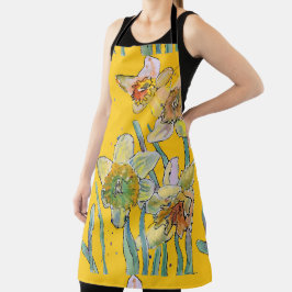 Daffodil Waterverf Bloed Geel Apron Schort