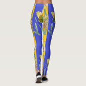 Daffodil Waterverf Bloem Blauwe Florence Leggings (Achterkant)