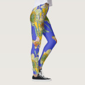 Daffodil Waterverf Bloem Blauwe Florence Leggings (Rechts)