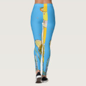 Daffodil Waterverf Bloem Lila Leggings van bloemen (Achterkant)