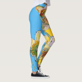 Daffodil Waterverf Bloem Lila Leggings van bloemen (Rechts)