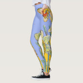 Daffodil Waterverf Bloem Lila Leggings van bloemen (Links)