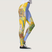 Daffodil Waterverf Bloem Lila Leggings van bloemen (Rechts)