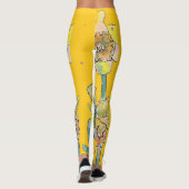 Daffodil Waterverf Bloem Lila Leggings van bloemen (Achterkant)