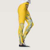 Daffodil Waterverf Bloem Lila Leggings van bloemen (Rechts)