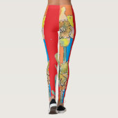 Daffodil Waterverf Bloem Rode Florence Leggings (Achterkant)